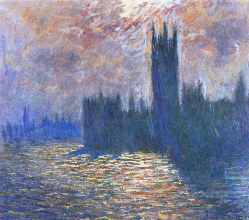 Parliament, Reflections on the Thames (1905) – Claude Monet Tablo