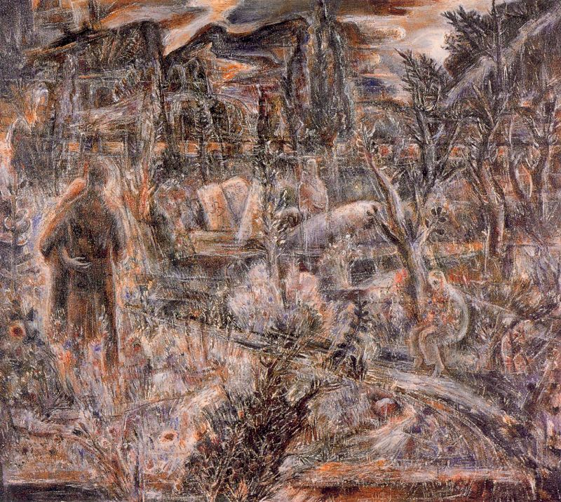 Passing Train - Albert Bloch Tablo