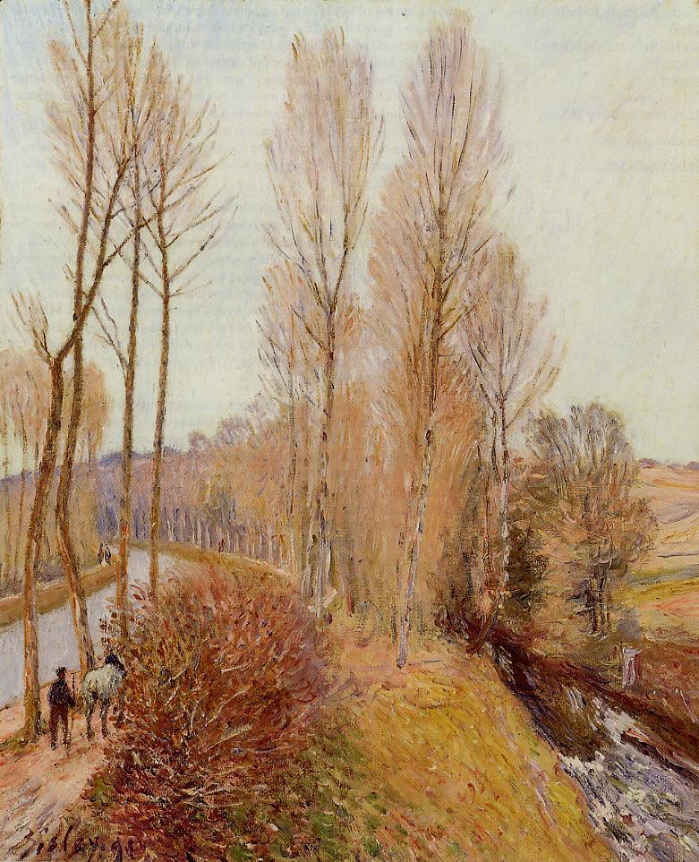 Path along the Loing Canal (1891) - Alfred Sisley Tablo
