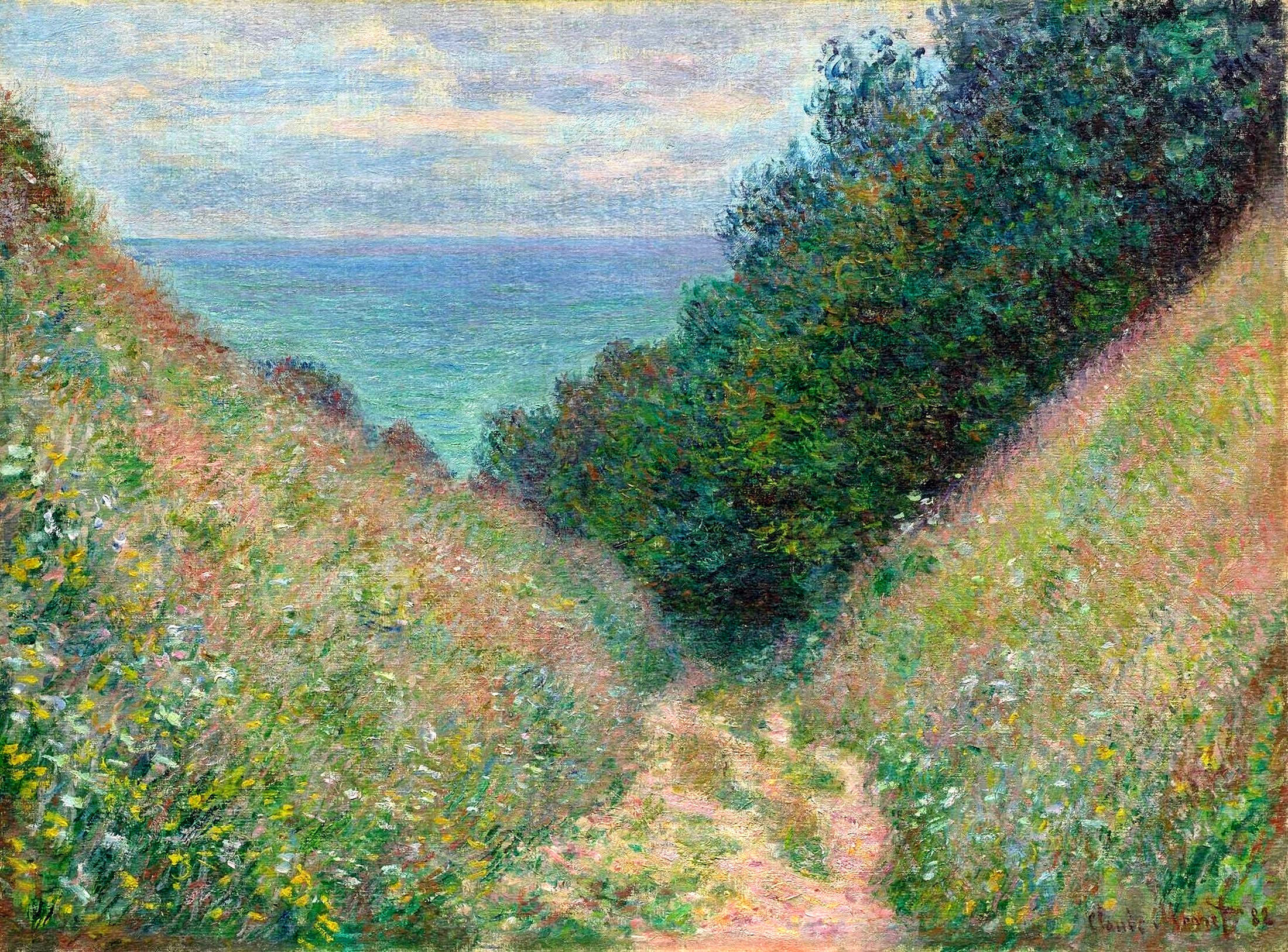 Path at La Cavee, Pourville (1882) - Claude Monet Tablo