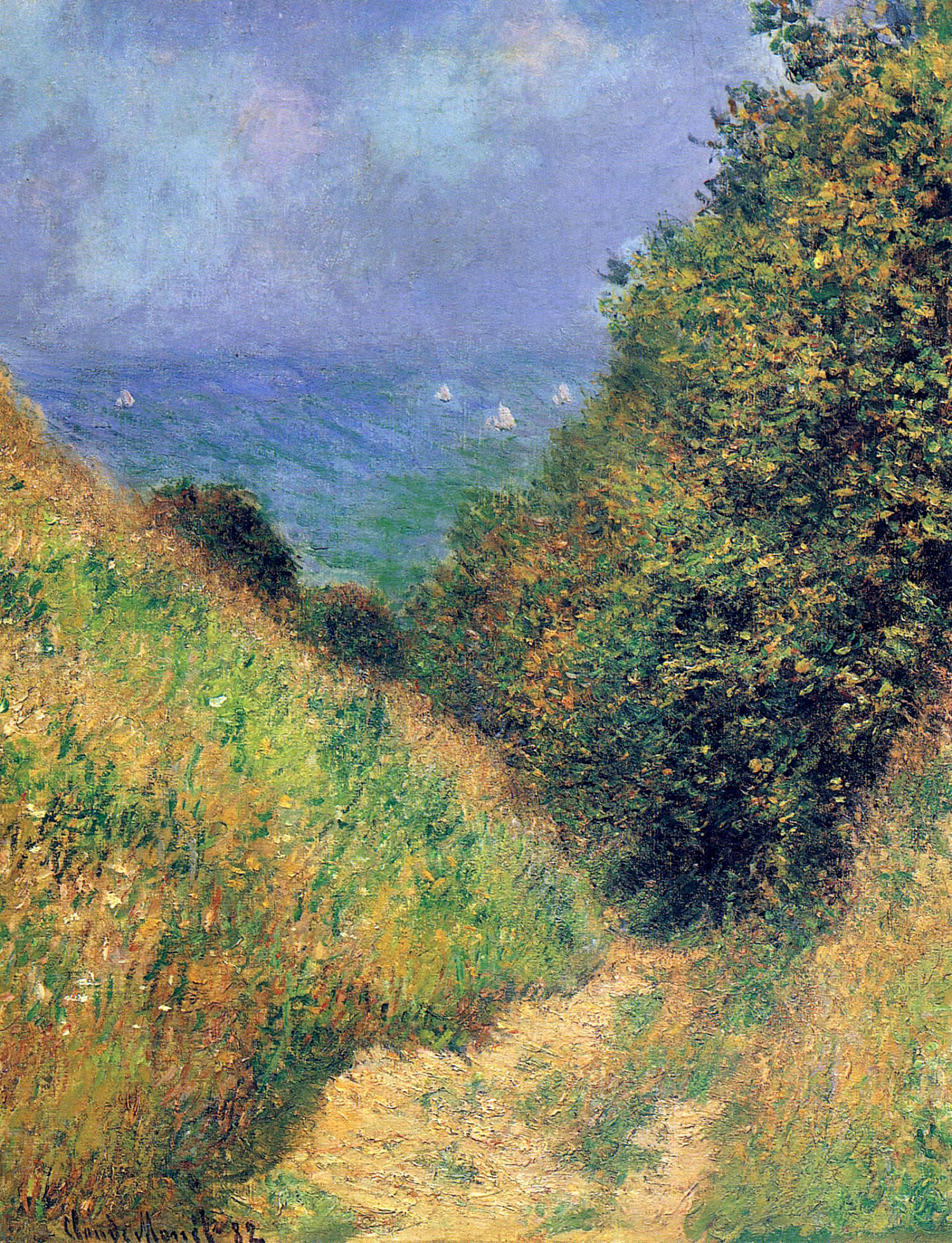 Path at Pourville 02 (1882) - Claude Monet Tablo