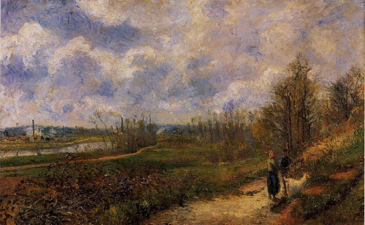 Path to Le Chou, Pontoise (1878) - Camille Pissarro Tablo