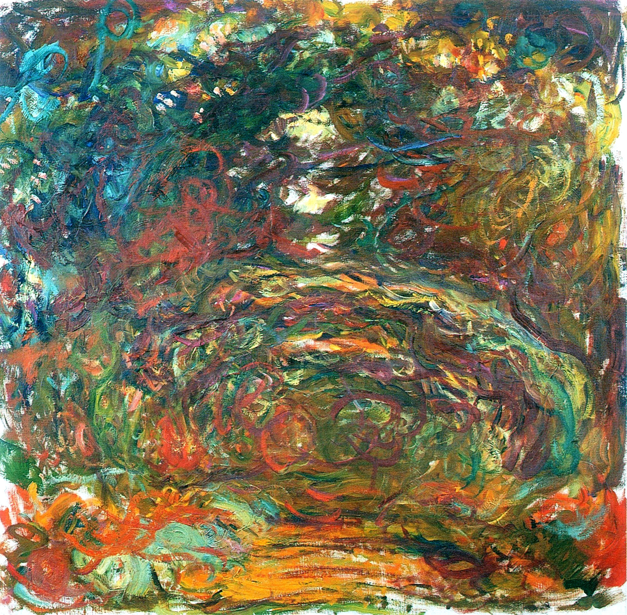 Path under the Rose Arches, Giverny (1920) - Claude Monet Tablo
