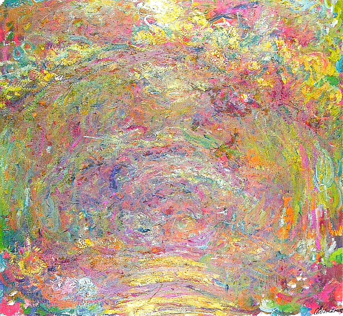 Path under the Rose Trellises (1918) - Claude Monet Tablo