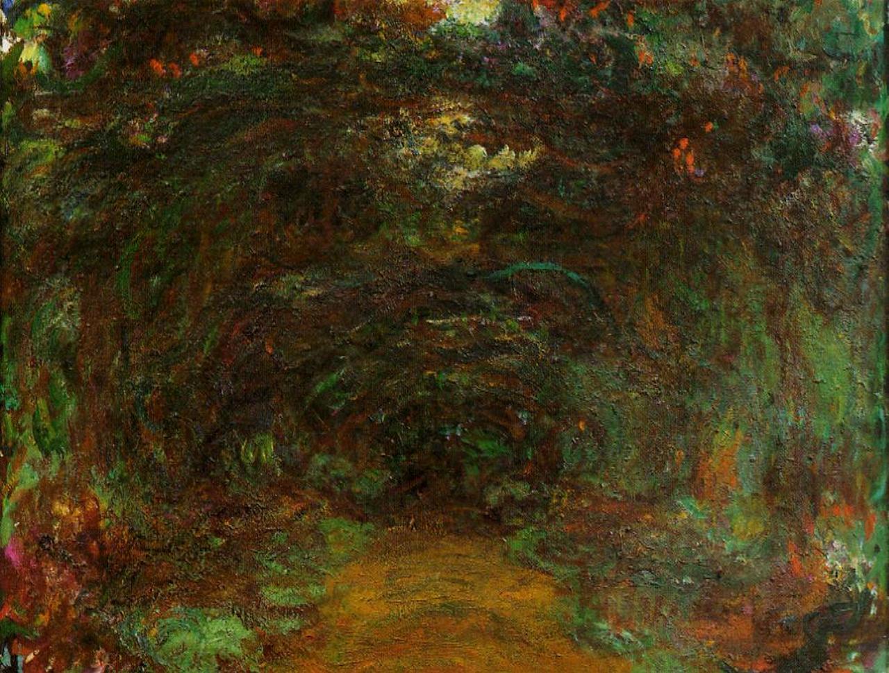 Path under the Rose Trellises, Giverny (1920) - Claude Monet Tablo