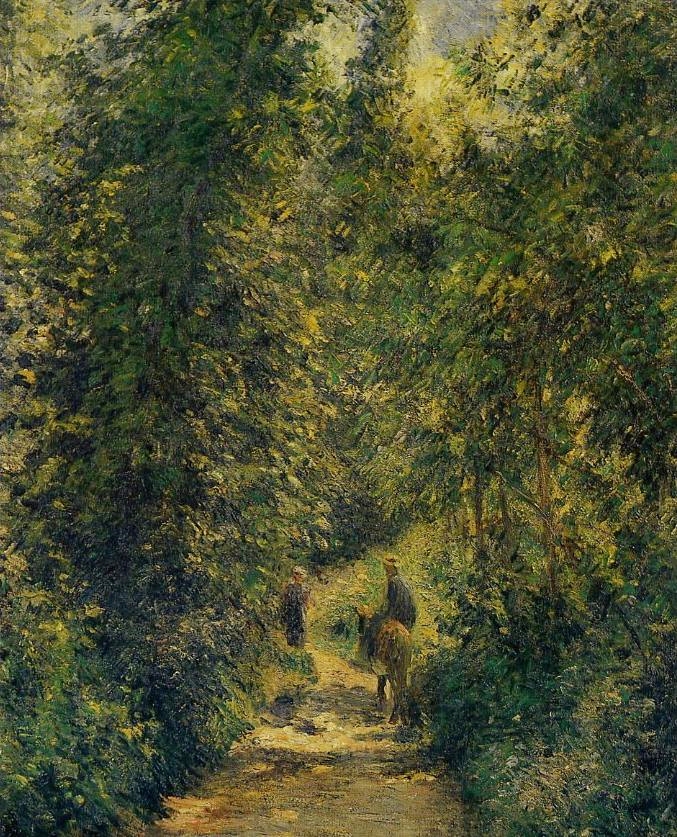 Path under the Trees, Summer (1877) - Camille Pissarro Tablo