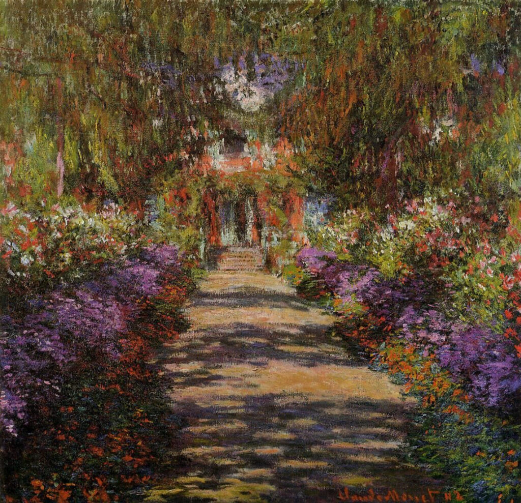 Pathway In Monets Garden At Giverny (1901) - Claude Monet Tablo