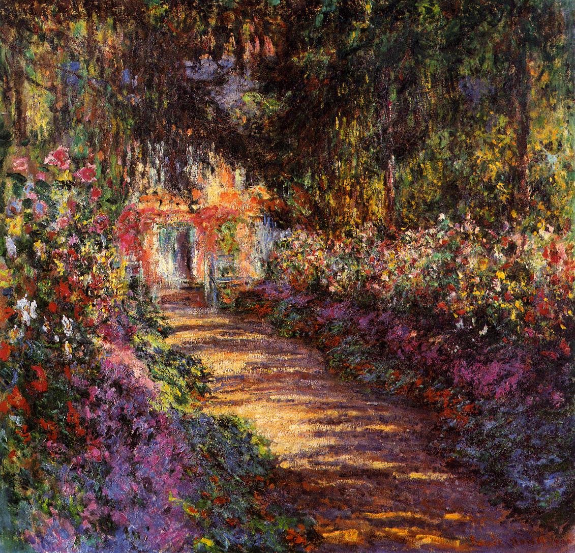 Pathway in Monet's Garden at Giverny (1901) - Claude Monet Tablo