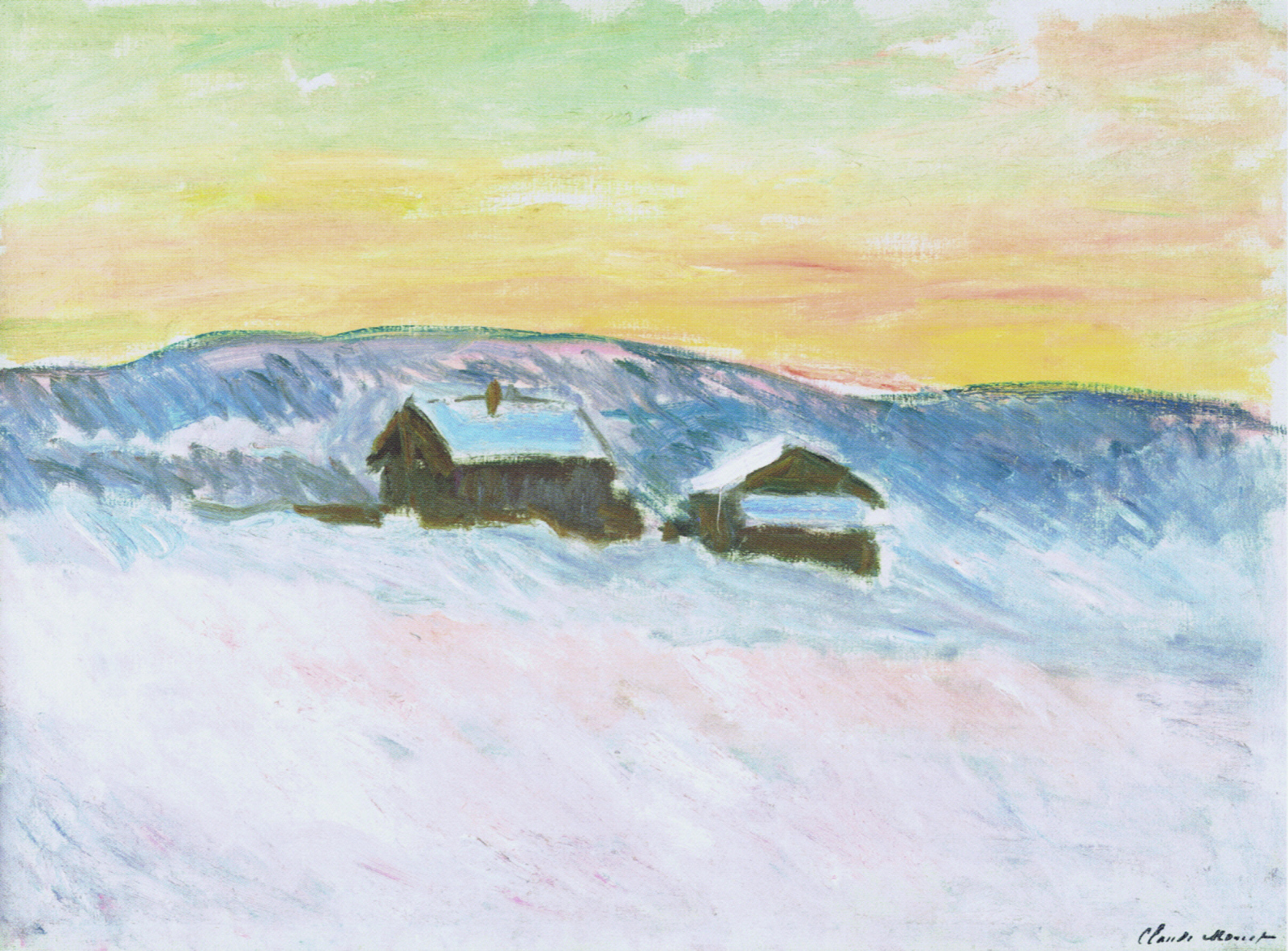Paysage of Norway, the Blue Houses (1895) - Claude Monet Tablo