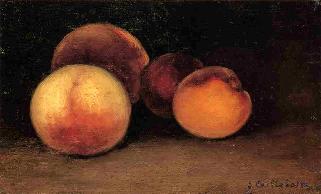 Peaches, Nectarines and Apricots (1871) - Gustave Caillebotte Tablo