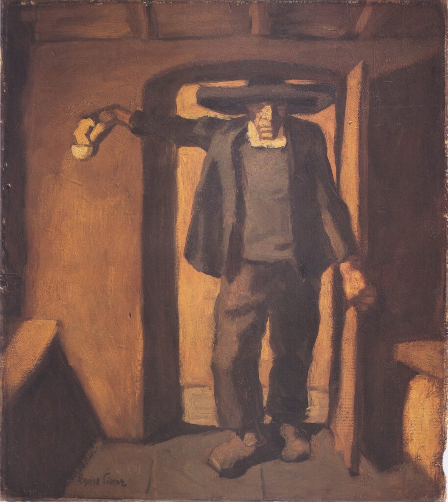 Peasant Using Holy Water - Albin Egger-Lienz Tablo