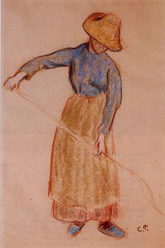 Peasant with a Pitchfork (1901) - Camille Pissarro Tablo