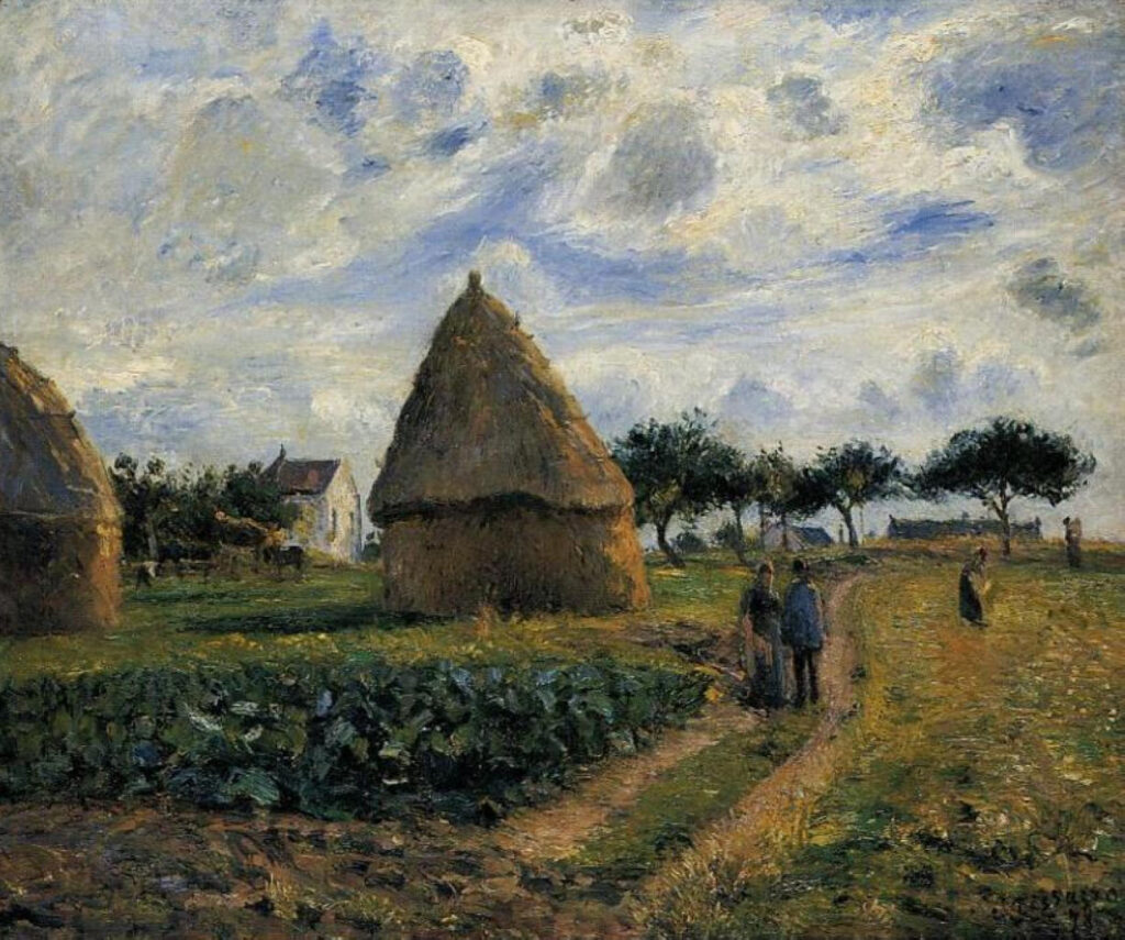 Peasants and Hay Stacks (1878) - Camille Pissarro Tablo