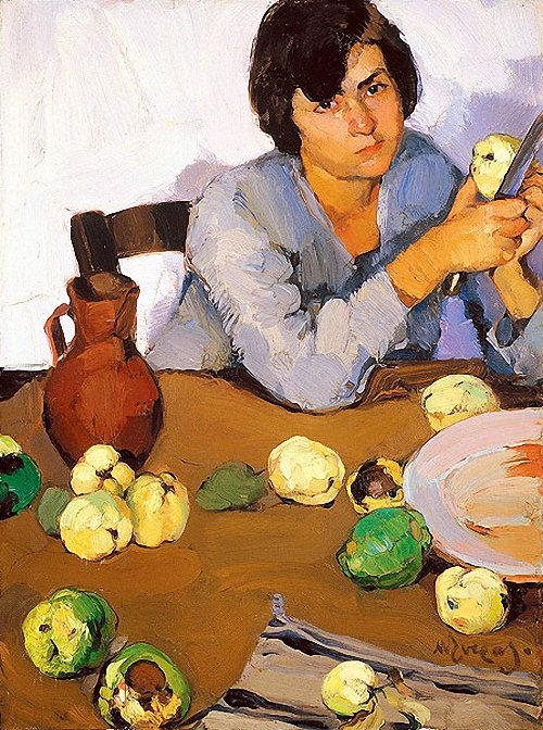 Peeling Quinces - Nikolaos Lytras Tablo