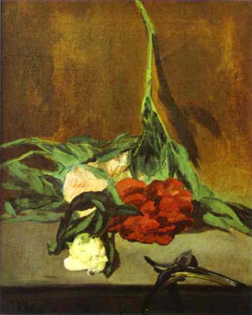Peony stem and shears (1864) - Edouard Manet Tablo
