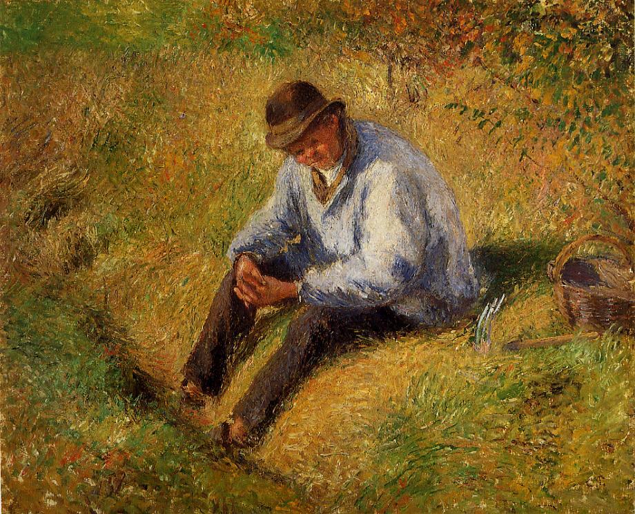 Pere Melon Resting (1879) - Camille Pissarro Tablo