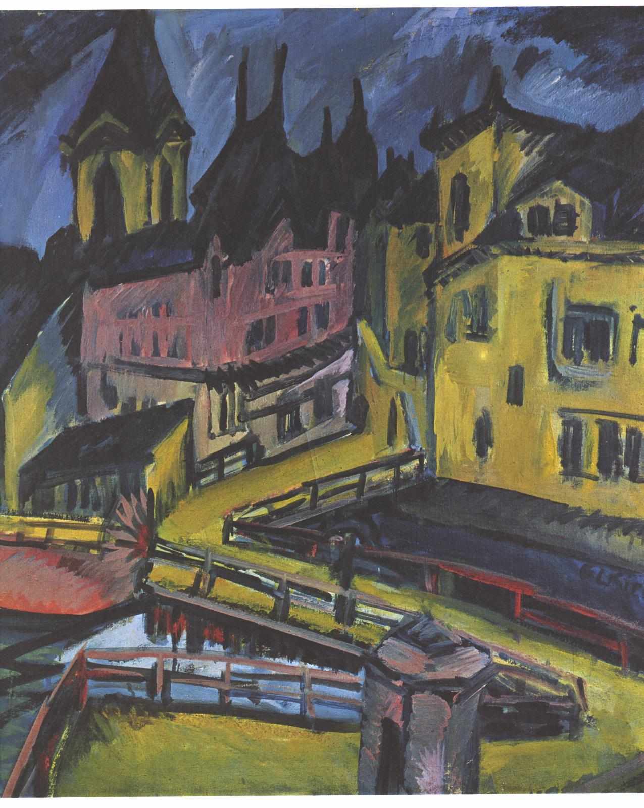 Pfortensteg in Chemnitz - Ernst Ludwig Kirchner Tablo