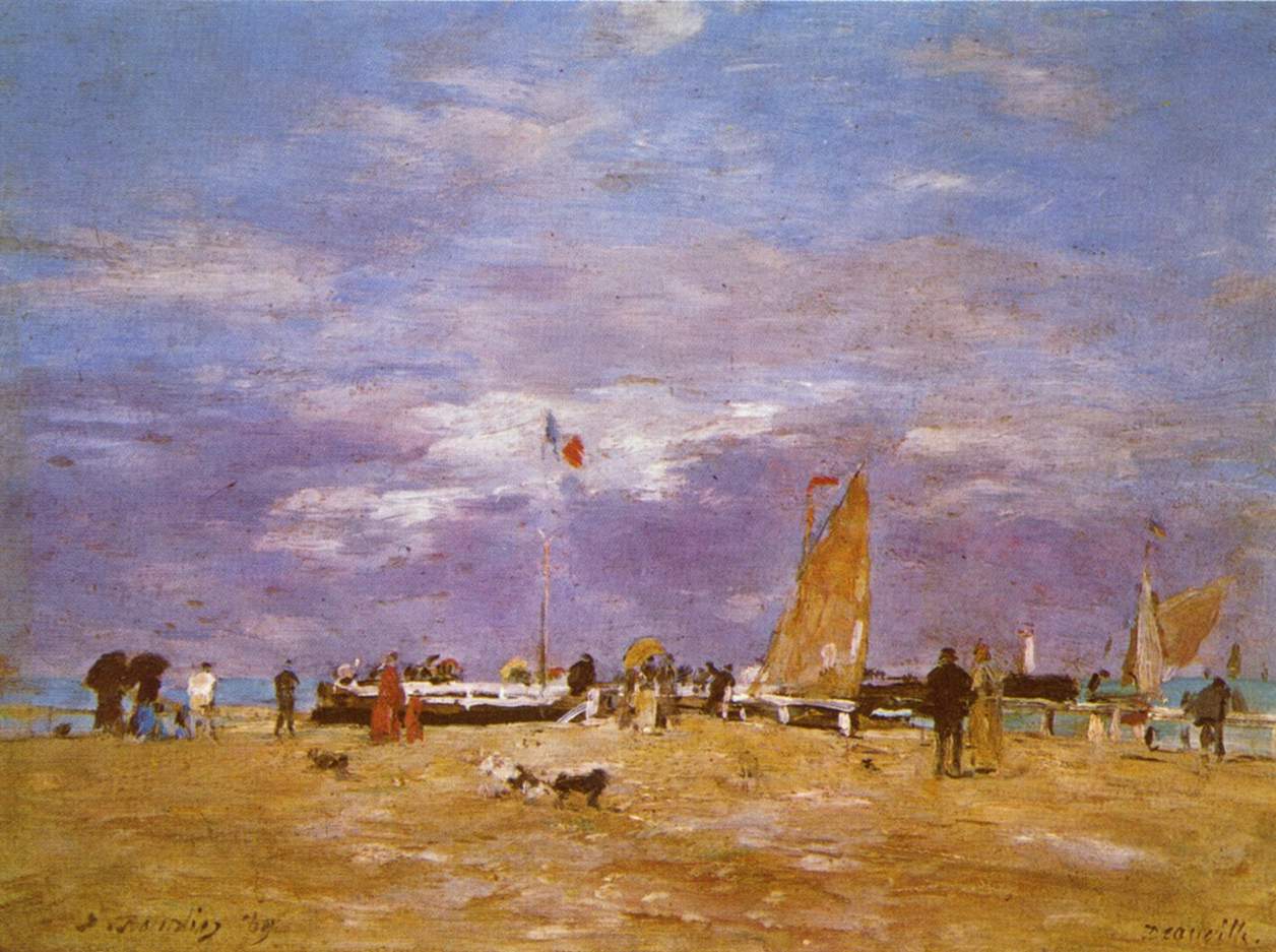 Pier at Deauville (1869) - Eugène Boudin Tablo