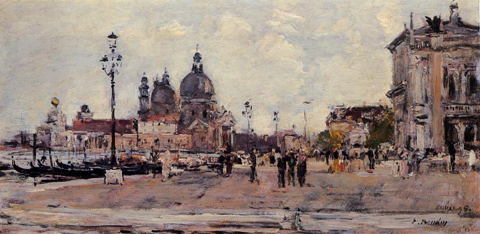 Pier in Venice (1895) - Eugène Boudin Tablo