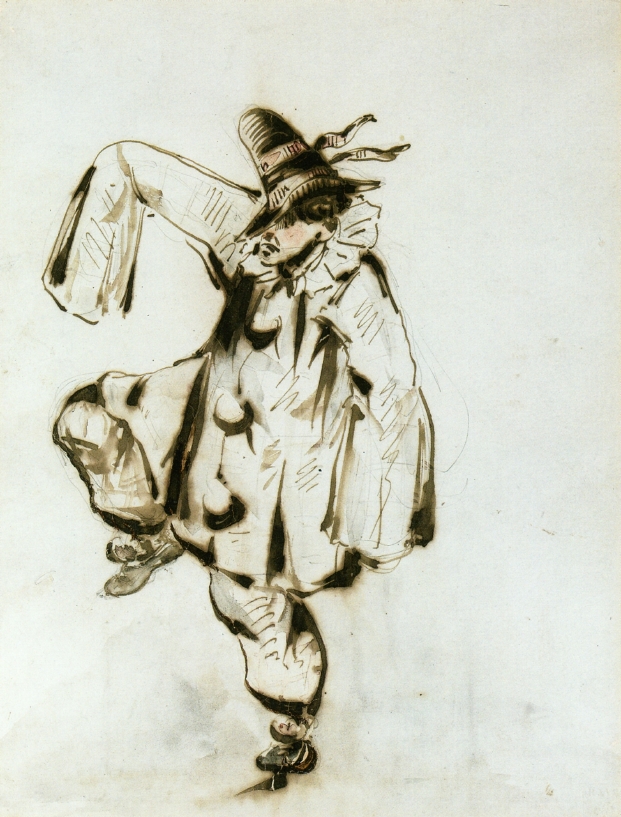 Pierrot dancing (1849) - Edouard Manet Tablo