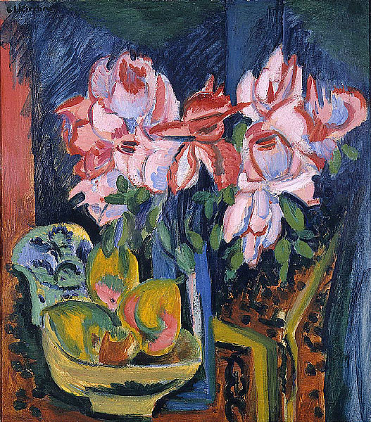 Pink Roses (1918) - Ernst Ludwig Kirchner Tablo
