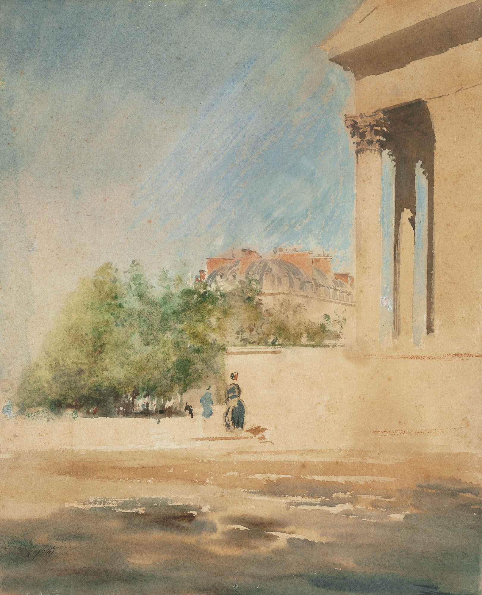 Place de la Madeleine, Paris (1877) - Giuseppe De Nittis Tablo