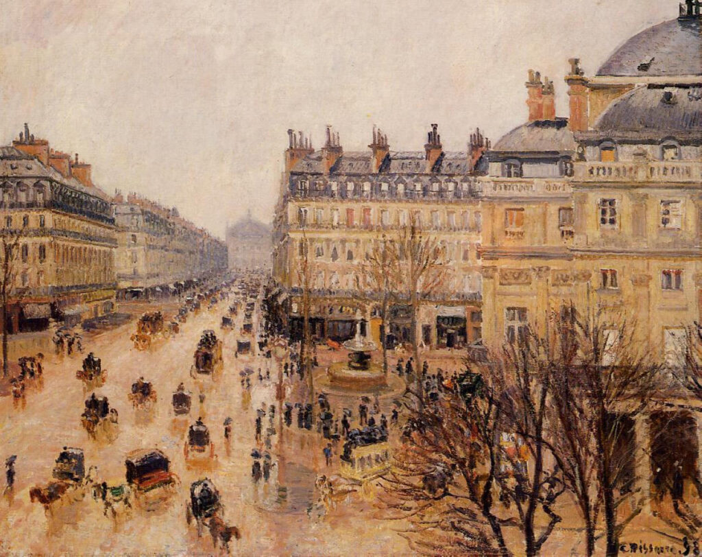 Place du Theatre Francais Rain Effect (1898) - Camille Pissarro Tablo