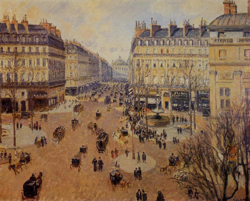 Place du Theatre Francais, Afternoon Sun in Winter (1898) - Camille Pissarro Tablo