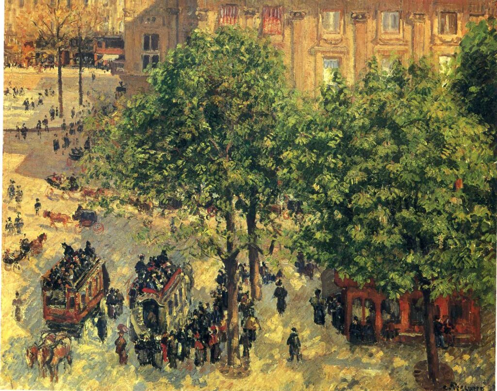 Place du Theatre Francais, Spring (1898) – Camille Pissarro Tablo