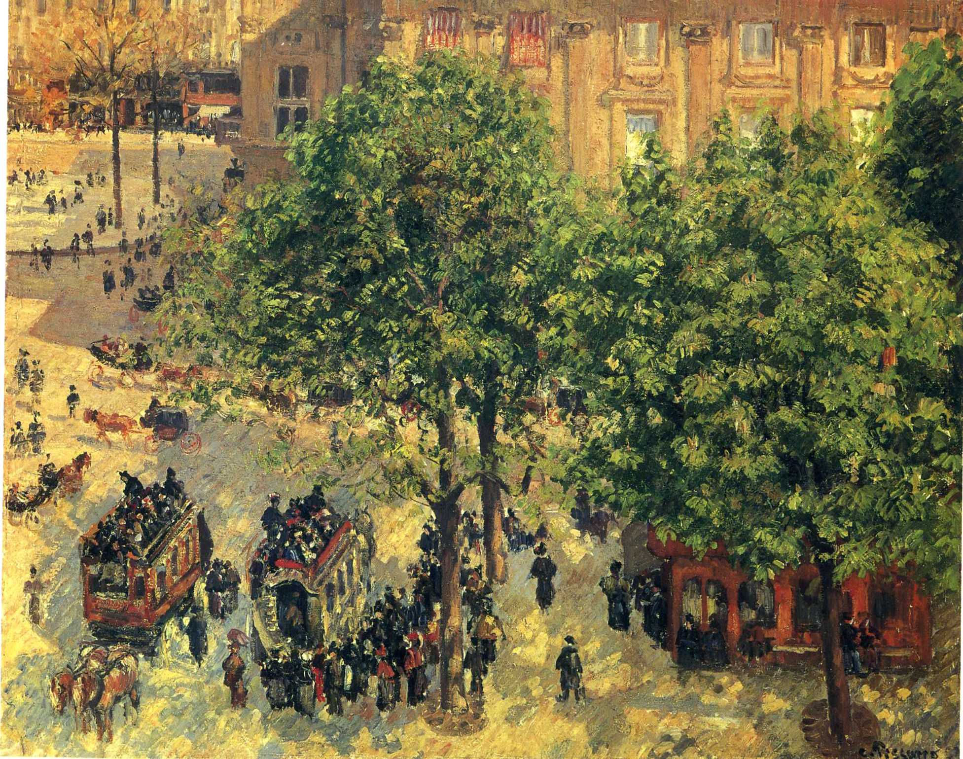 Place du Theatre Francais, Spring (1898) - Camille Pissarro Tablo