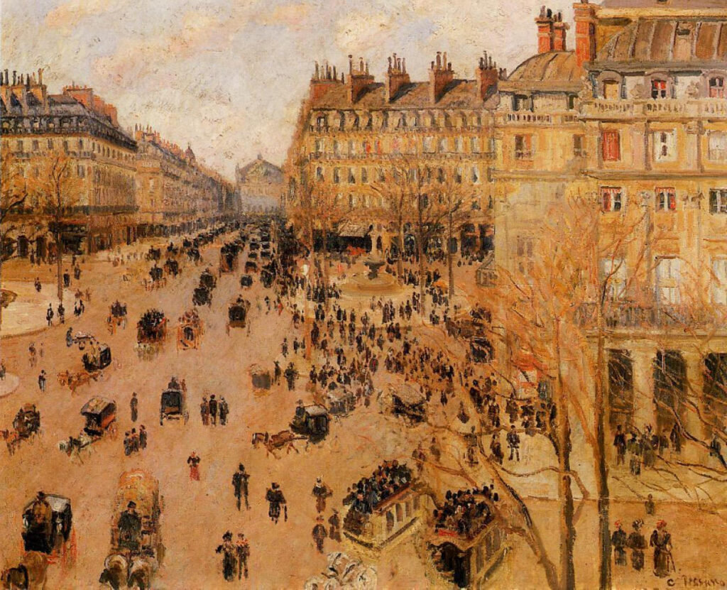 Place du Thretre Francais Sun Effect (1898) - Camille Pissarro Tablo