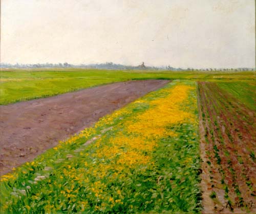 Plain of Gennevilliers (1884) - Gustave Caillebotte Tablo