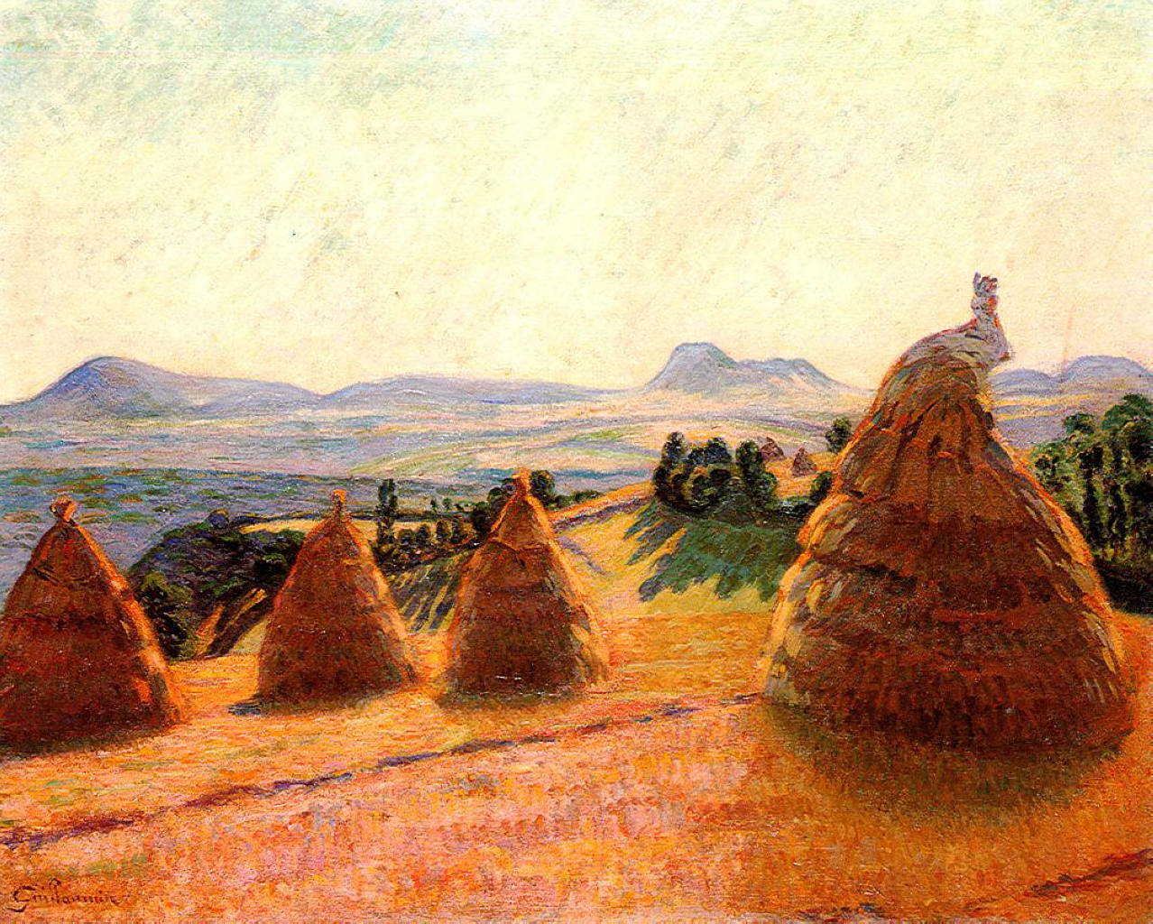 Plateau Bromont at Pontgibaud (Puy de Dôme) (1890) - Armand Guillaumin Tablo