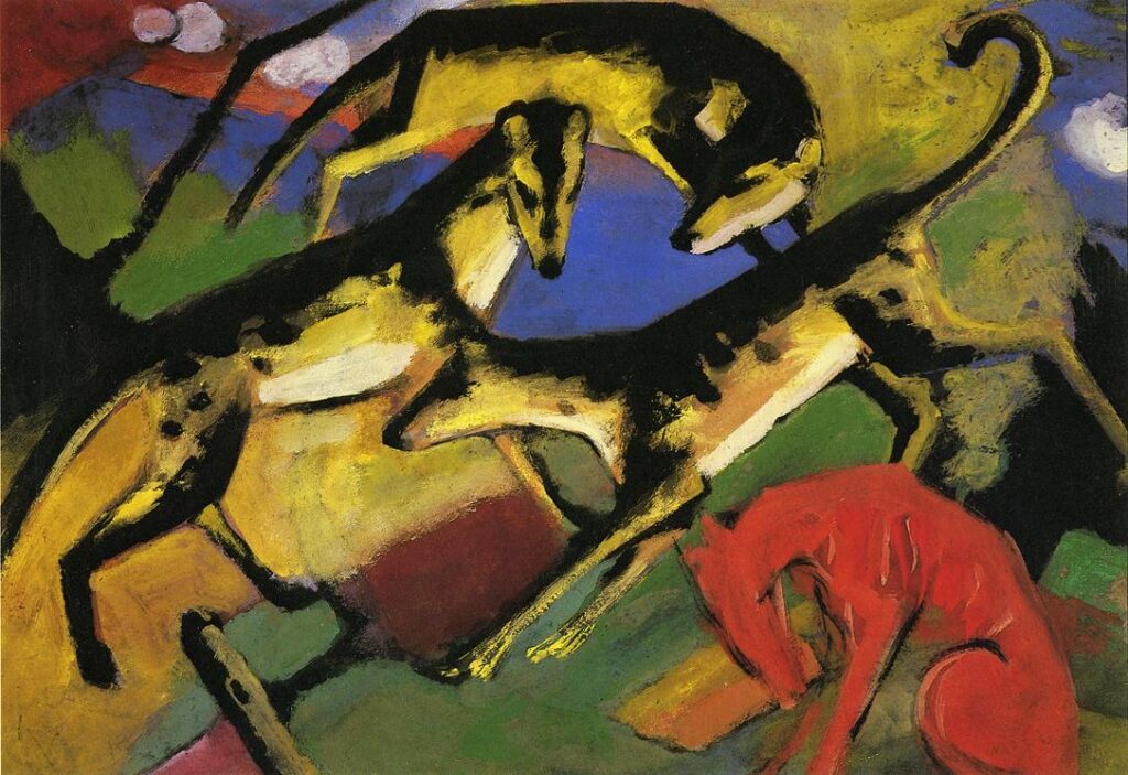Playing Dogs (1912) - Franz Marc Tablo