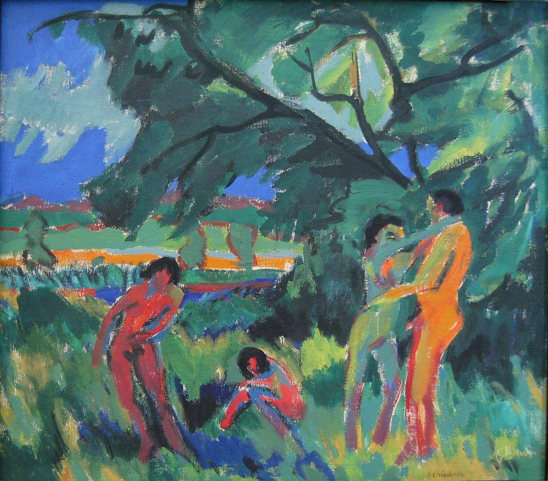 Playing Naked People (1910) - Ernst Ludwig Kirchner Tablo