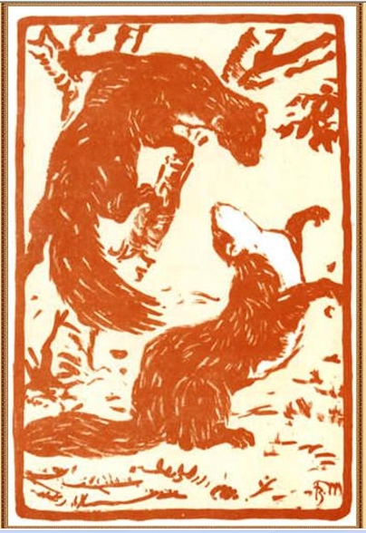 Playing weasels (1909) - Franz Marc Tablo