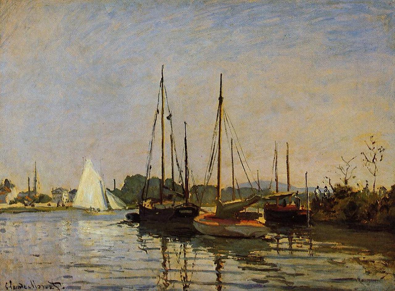 Pleasure Boats, Argenteuil, c.1872 3 (oil on canvas) (1872) - Claude Monet Tablo