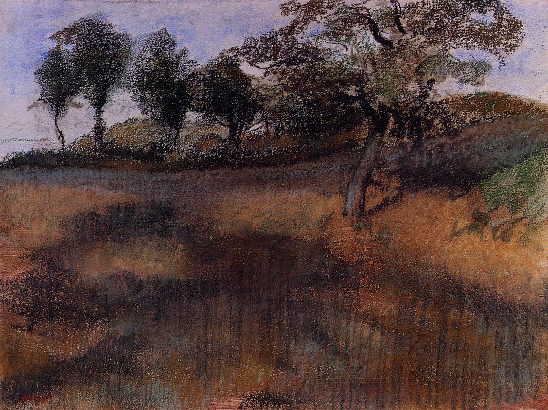 Plowed Field (1880) - Edgar Degas Tablo