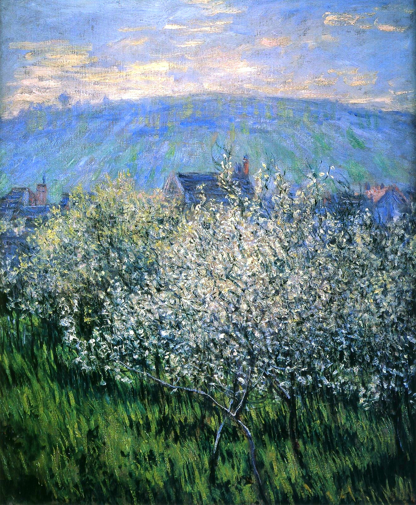 Plums Blossom (1879) - Claude Monet Tablo
