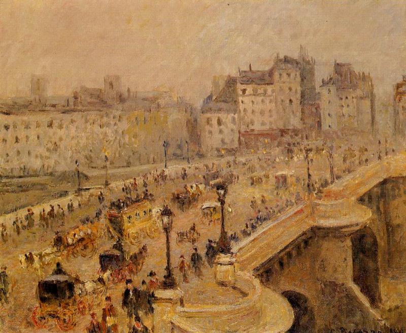 Pont Neuf Fog (1902) - Camille Pissarro Tablo