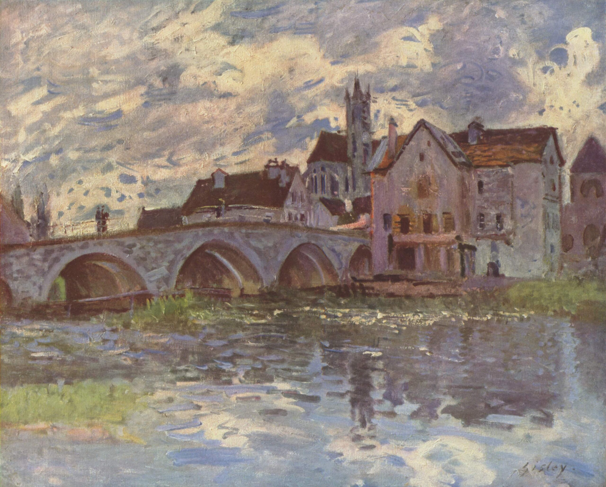 Pont de Moret sur Loing (1885) - Alfred Sisley Tablo