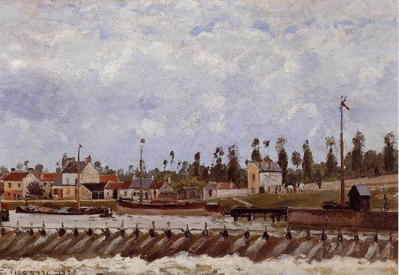 Pontoise Dam (1872) - Camille Pissarro Tablo
