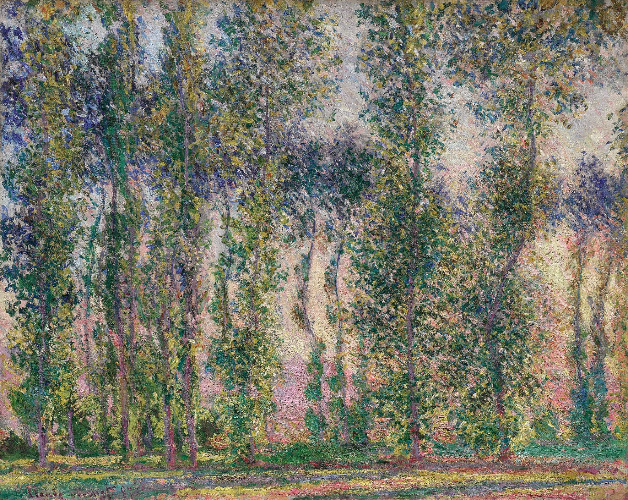 Poplars at Giverny (1887) - Claude Monet Tablo