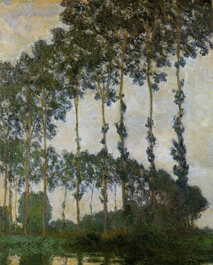 Poplars at Giverny (1891) - Claude Monet Tablo