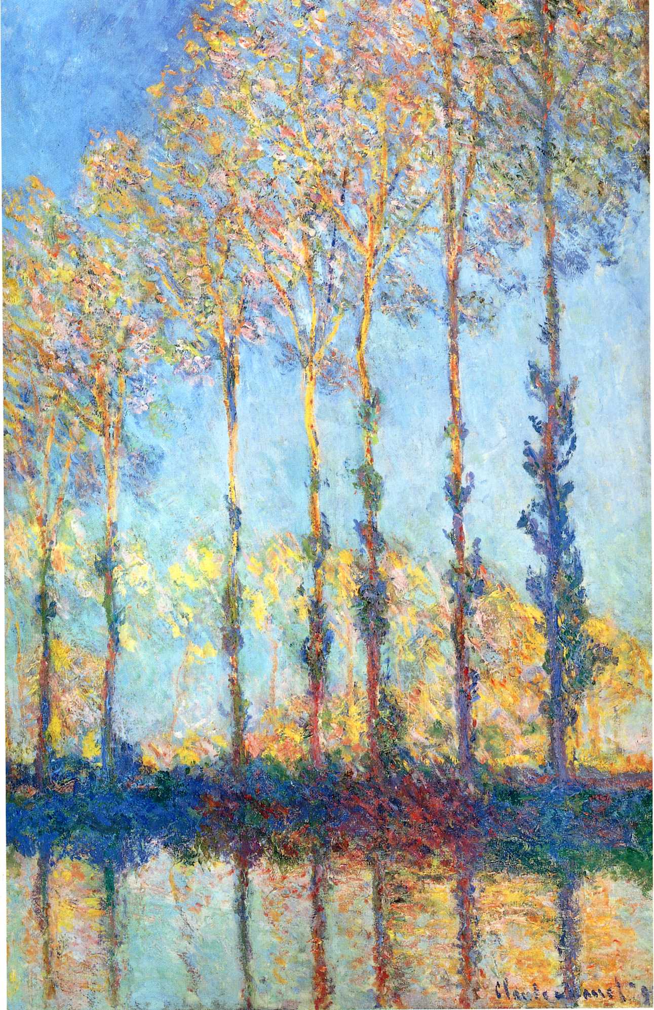 Poplars on the Banks of the Epte (1891) - Claude Monet Tablo