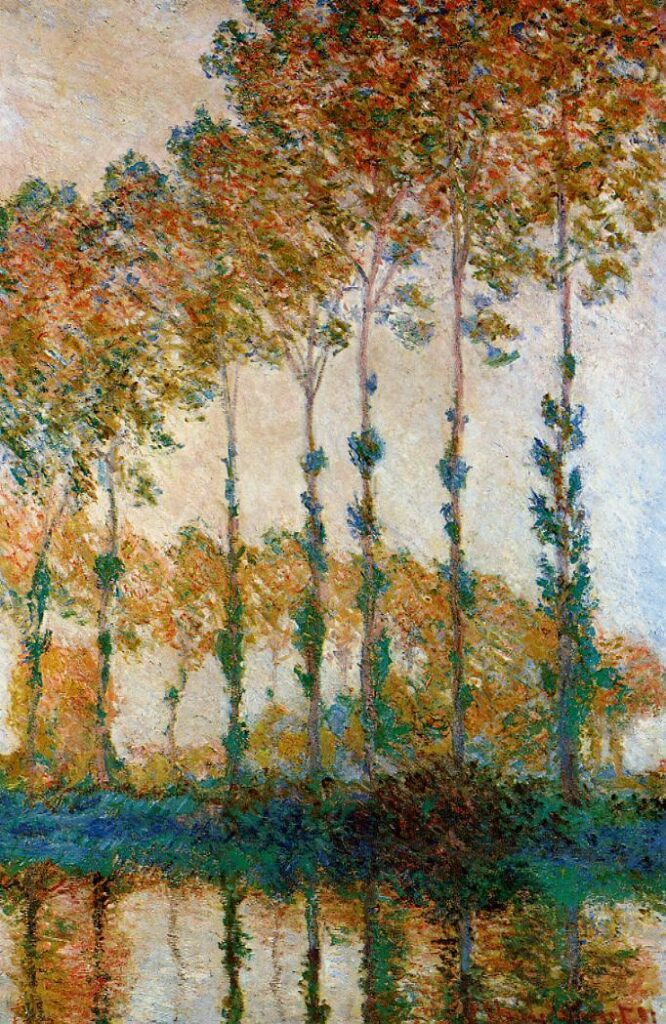 Poplars on the Banks of the Epte, Autumn (1891) - Claude Monet Tablo
