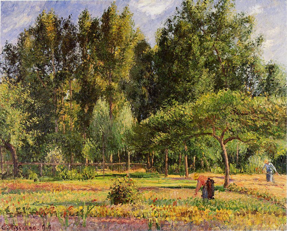 Poplars, Afternoon in Eragny (1899) - Camille Pissarro Tablo