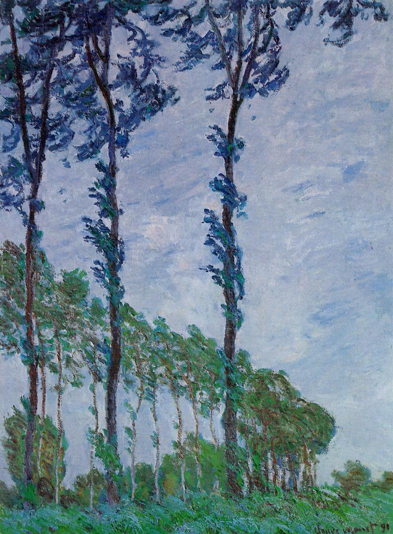 Poplars, Wind Effect (1891) - Claude Monet Tablo