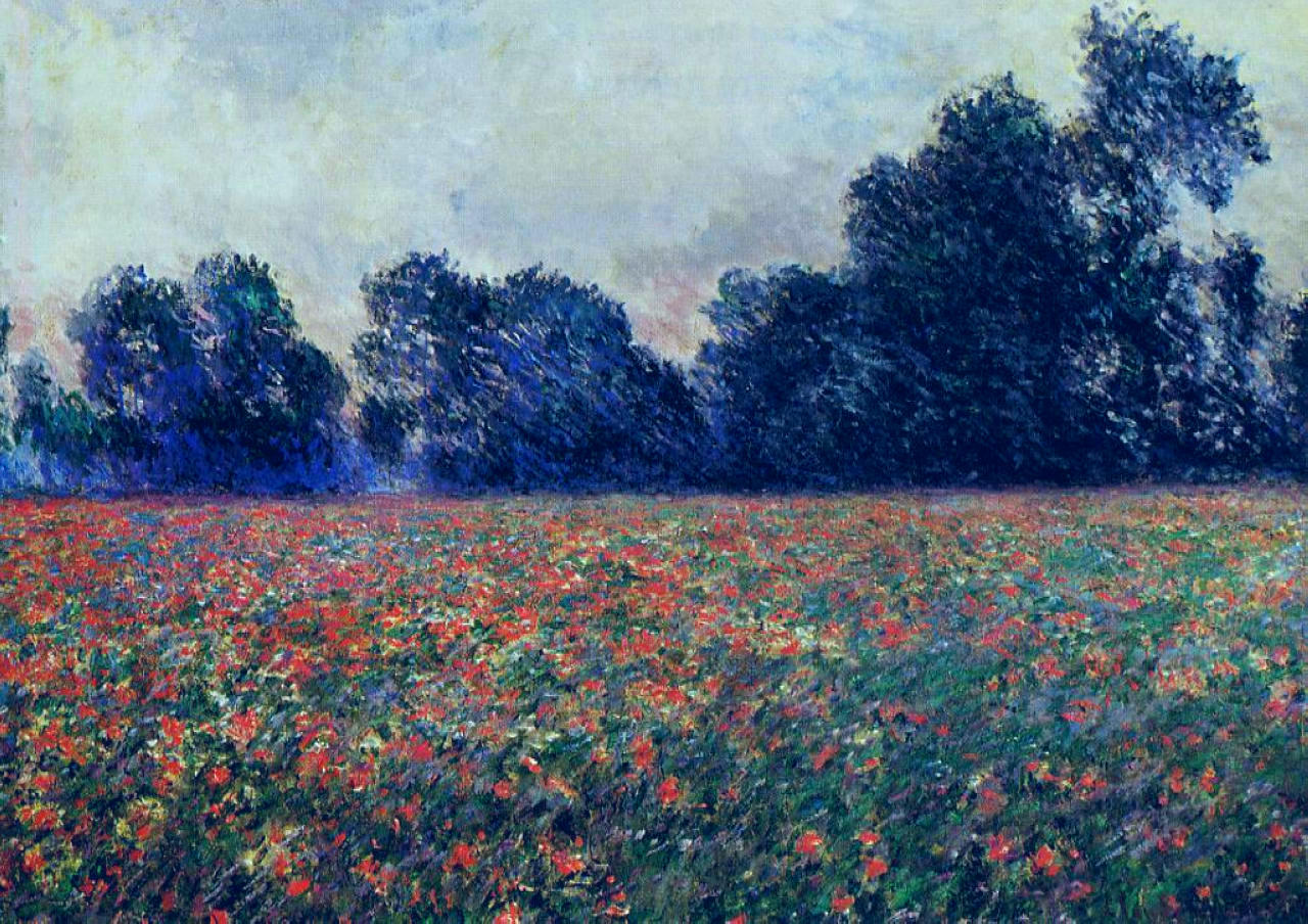 Poppies at Giverny (1887) - Claude Monet Tablo
