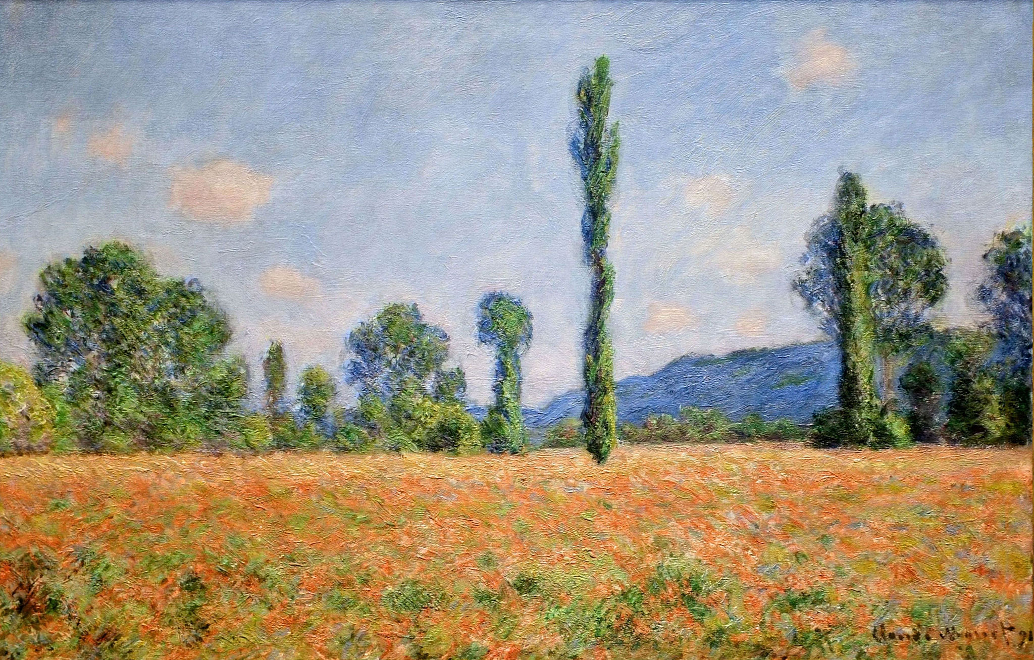 Poppy Field in Giverny 02 (1890) - Claude Monet Tablo